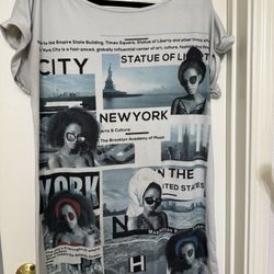 Graphic Soft Jersey Top Fashion Nova Ladies Size M