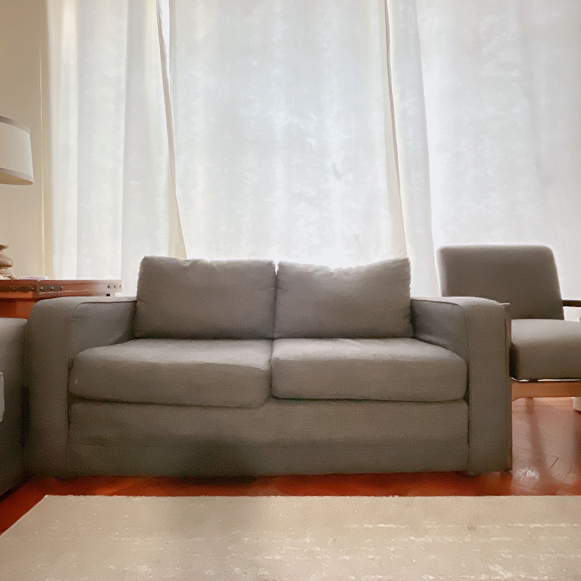 Small Sleeper Futon Sofa loveseat Couch Dark Gray 
