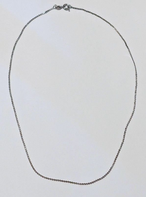 18K WHITE GOLD 16" / 1mm / 1.9gr SERPENTINE CHAIN NECKLACE