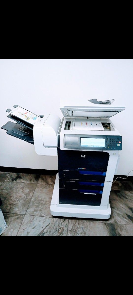 Laser Printer Hp COLOR LaserJet CM4540 MFP || Printer, Copier, Fax & Scanner || Touch Screen || STAPLING ||