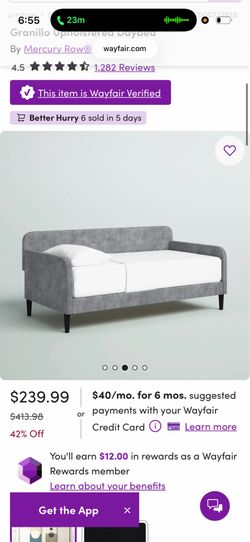 Gray/Blue Upholstered Day Bed (twin)