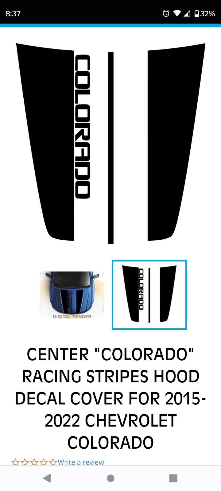 Chevy Colorado Hood Decal 