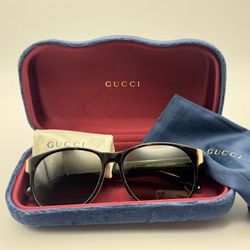 Gucci Sunglasses Brown Tortoise Sherry Shell with blue and red case