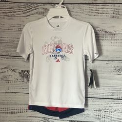 NWT Adidas White and Red Baseball matching set size 6