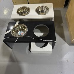 Custom Doggie Bowl Table Out Of Quartz Material 
