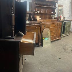 Antique Furniture Dresser And Cabinets And Bar Booth