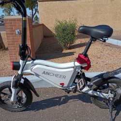 Ancheer Electric Bike Folding Like New 21 Mph 25 Miles  Disk Break Mirror 