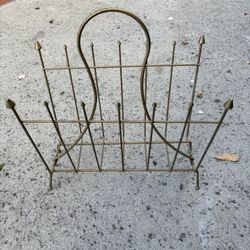 Mid Century Metal Record Album Magazine Rack Holder Stand