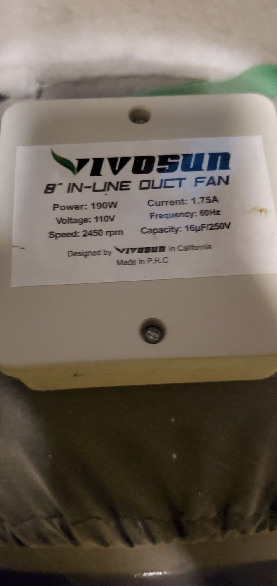 2 inline fans and 2 charcoal filters