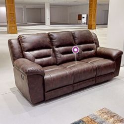 Recliner Sofa Brown Polished Micofiber REAL PRICE