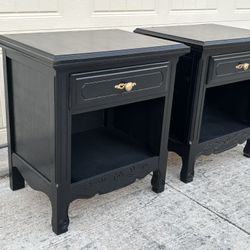 Black French Provincial Nightstands 