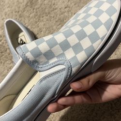 Girls Baby Blue Checker Vans Size 5.5 !!! $20.00