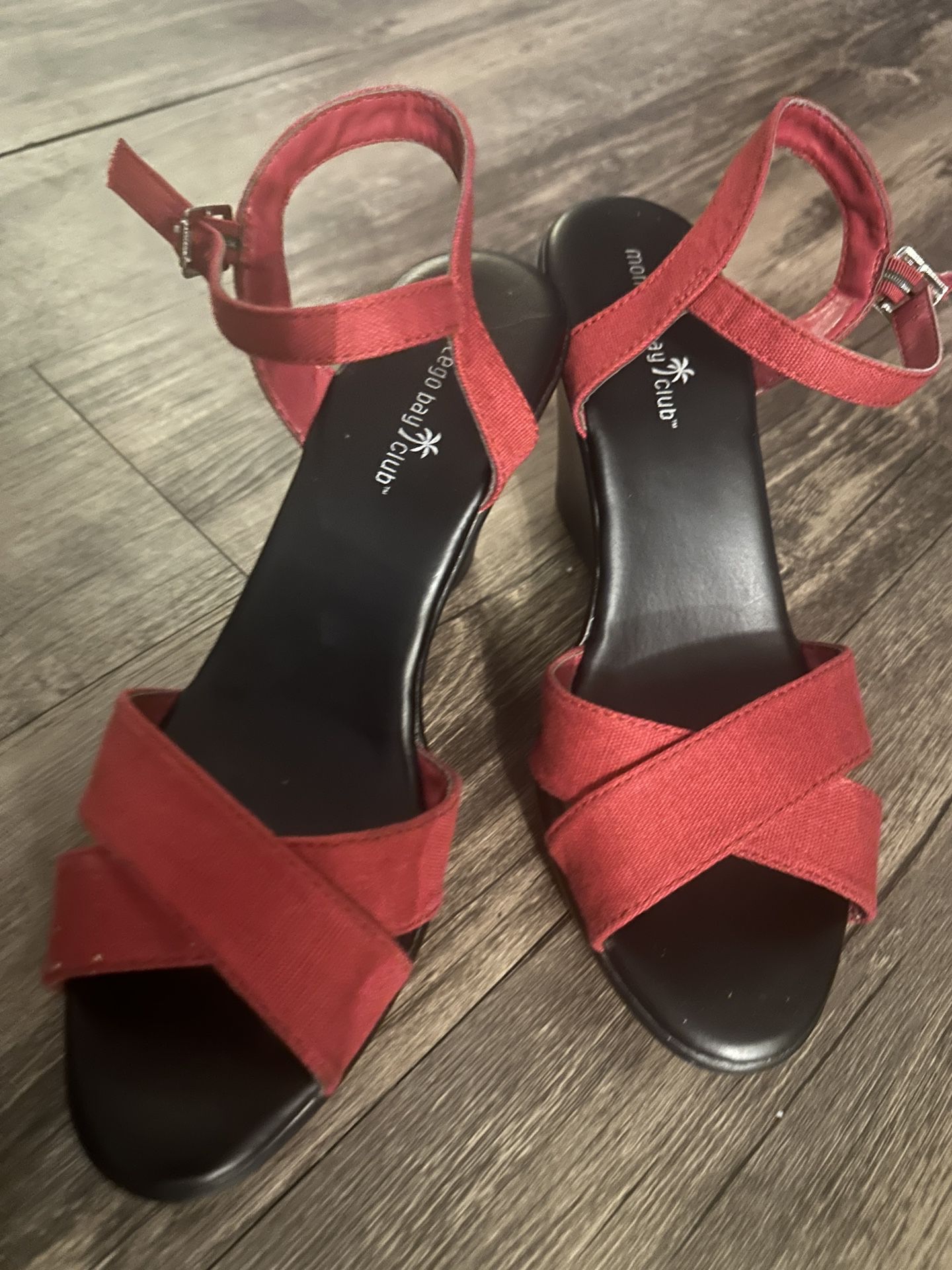 Red Sandal Heels 7.5