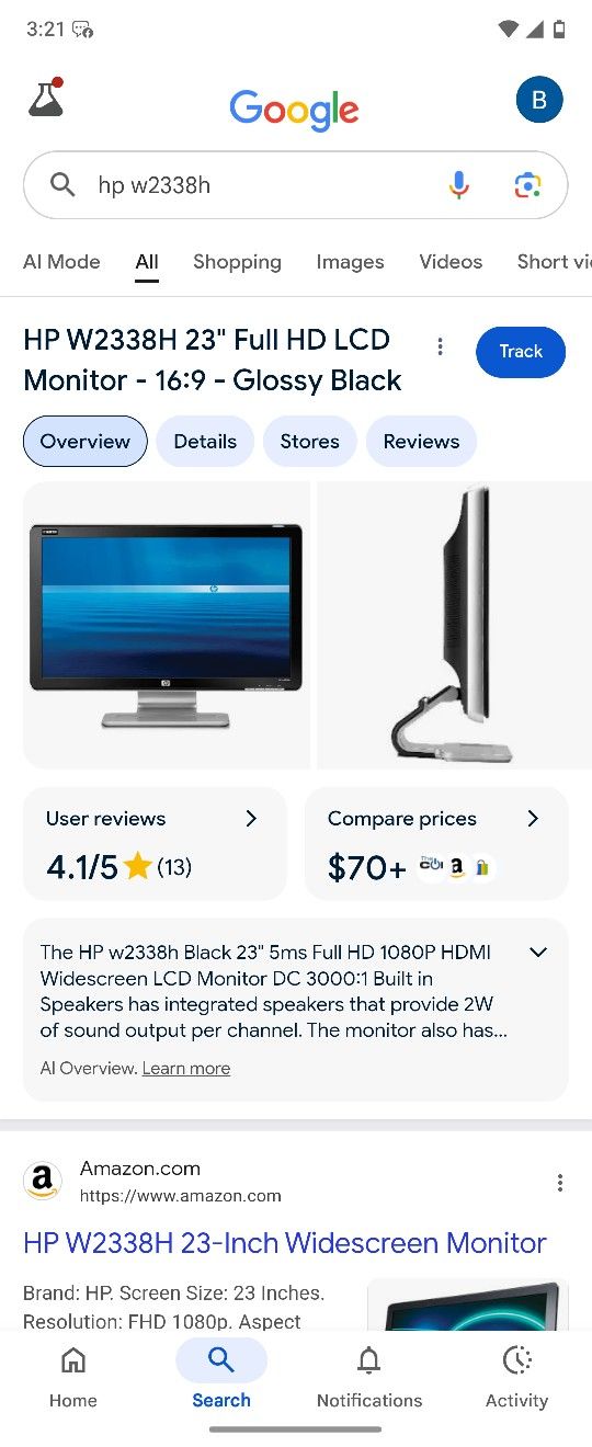 Used HP w2338h
