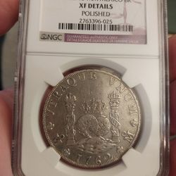 Silver Mexico 1762 MO Mm 8 Reales Ngc Graded 