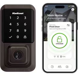 Kwikset HALO Venetian Bronze Single-Cylinder Keypad Electronic Smart Lock Deadbolt featuring SmartKey, Touchscreen and WiFi @Halo-002