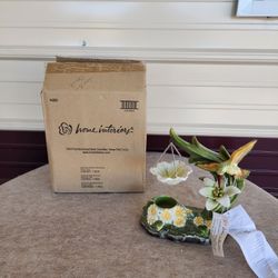 VINTAGE NEW RETIRED HOME INTERIORSHUMMINGBIRD WAX OIL WARMER CANDLE HOLDER 8"