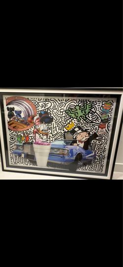 Large 60” x 43” Framed Pop Art / Street Art Statement Piece