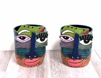 Abstract Face Planter Pot🪴 $25.00 for both 🪴Please Read Description