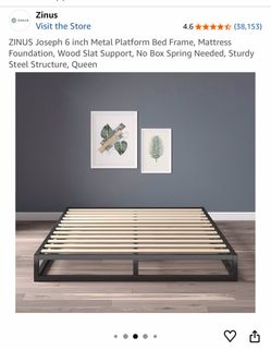 Zinus Joseph 6 inch Metal Platform Bed Frame, Queen