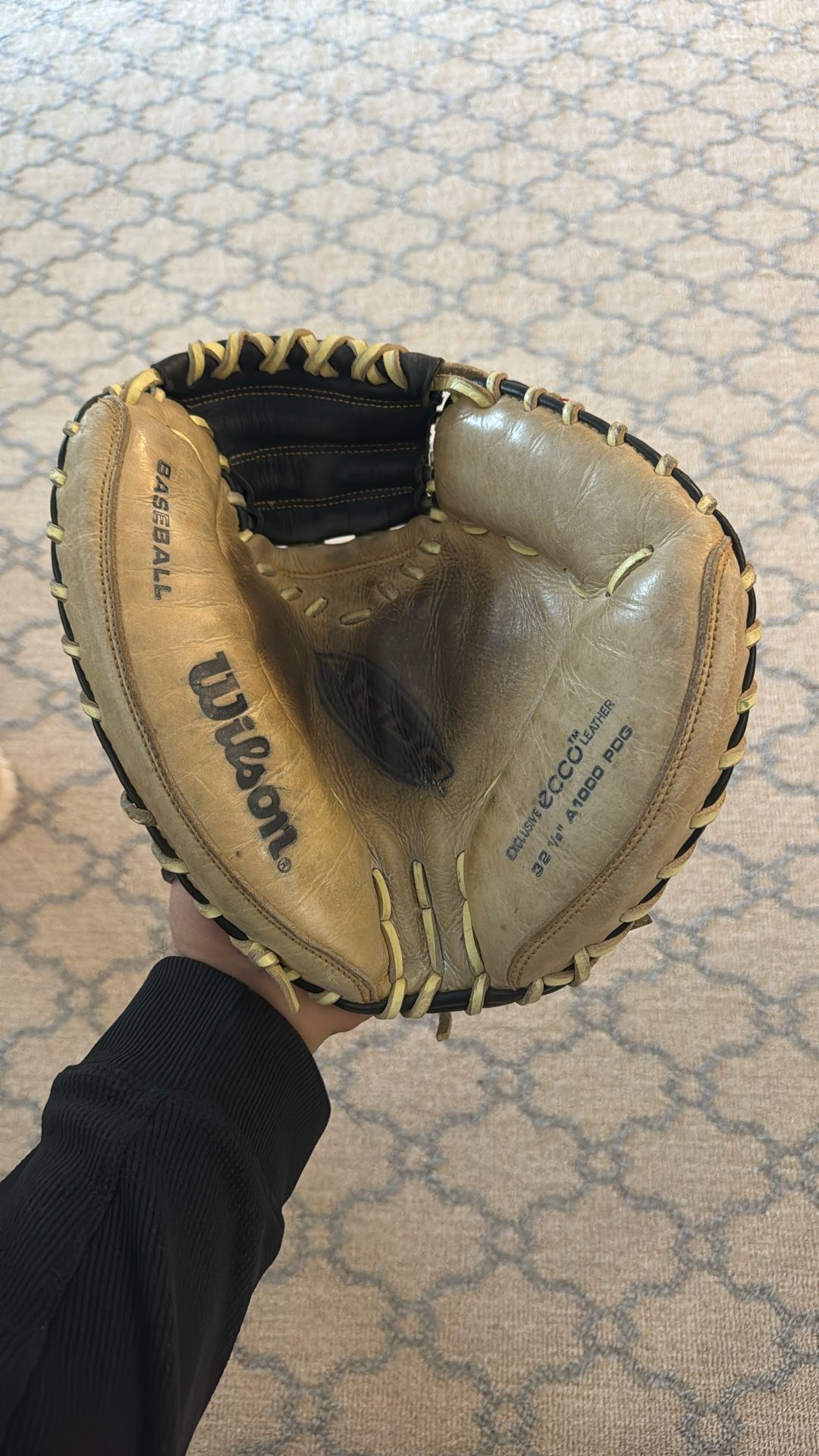 Wilson A1000 Catcher’s Mitt – 32.5” – Echo Leather (A1000 PDG)