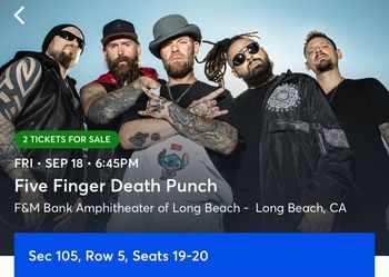 Five finger death punch tickets