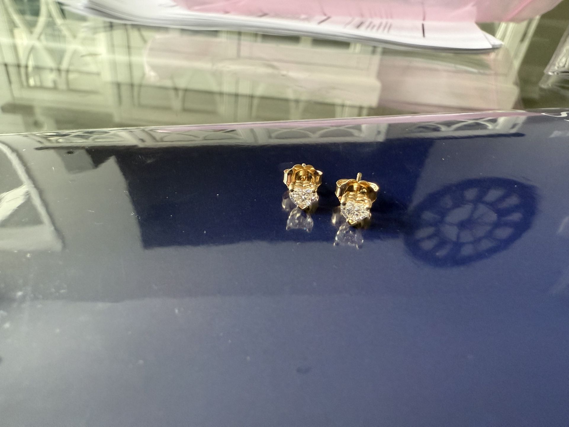Natural Diamond Heart Earrings (Documents Included)