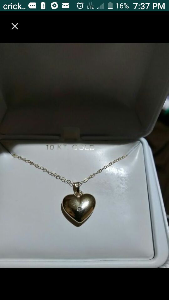 10k real gold heart chain