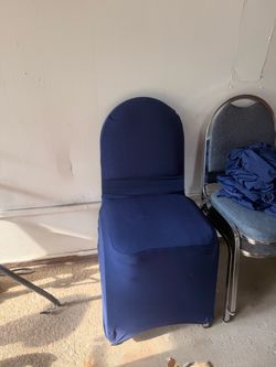 10 metal chairs with covers  $15 for all