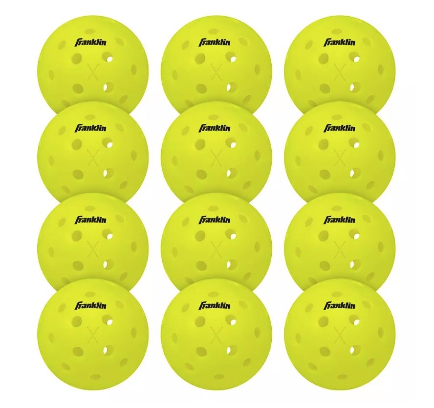 12 Count NEW Authentic Franklin X-40 Pickleball Outdoor Ball Optic Yellow USAPA Approved