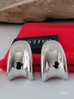 Milor 14K White Gold Over Resin Core Modern Puffy Earrings – Made in Italy/ Aretes Milor de Oro Blanco con Resina! 👌🎁Post Tags: Aretes de Oro
