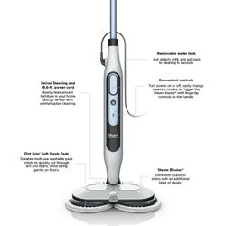 Shark Steam Scrub + Steam Blaster Technology for all sealed Hard Floors -White