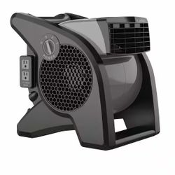Lasko Pivoting 11.2 in. 3 Speed High Velocity Blower Fan for Home, Job Site in Gray, 375 CFM, 2 120V Outlets, Circuit Breaker