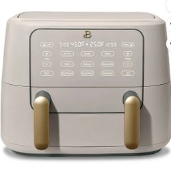 Beautiful 9 QT TriZone Air Fryer, White  