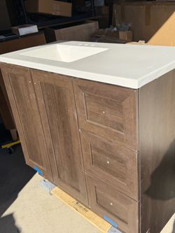 36” BATHROOM VANITY NEW posible some scuffs for movement
