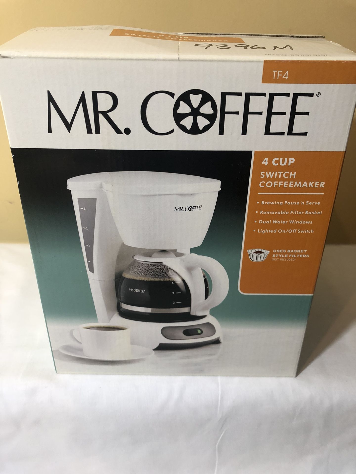 Mr. Coffee 4-Cup Switch Coffee Maker NEW