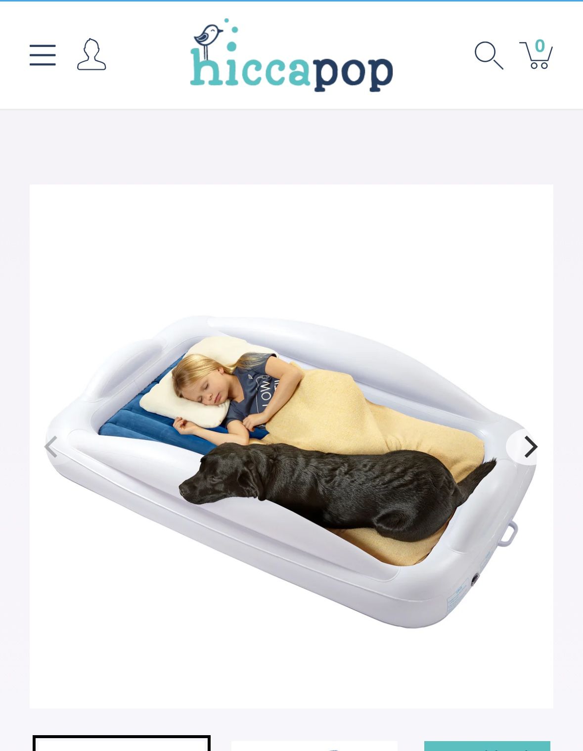 Inflatable Toddler Travel Bed with Safety Bumpers (Hiccapop)
