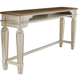 New, Ashley Realyn French Country Counter Height Dining Room Table 18"D x 72"W x 36"H