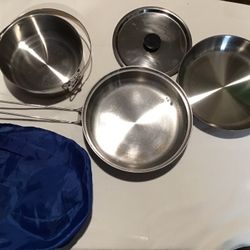 PORTABLE COOK KIT FOR CAMPING, STAINLESS STEEL, $15.00