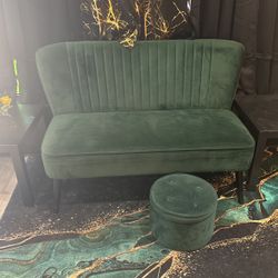 Beautiful Couch With Small Storage Ottoman