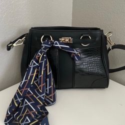 Jose Hess Leather Black Handbag Satchel Purse The Danbury Mint Crossbody