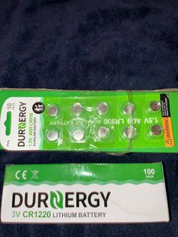 Durnergy CR1220 and AG9 Lithium and Alkaline Batteries 3x of them
