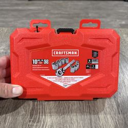 New CRAFTSMAN 10-Piece SAE Mechanics Set - 3/8" Drive Low Profile Ratchet