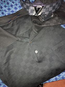 Louis Vuitton damier collar shirt size 4x $300 STILL HAVE RECEIPT