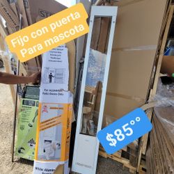 FIJO DE ALUMINIO CON PUERTA PARA MASCOTA