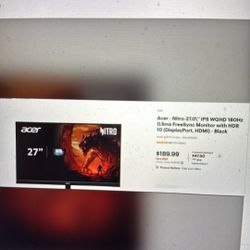 ACER Nitro 27inch IPS QHD Curved Monitor