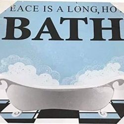 Peace Is a Long Hot Bath Canvas Frame Home Decor Bathroom Decoration