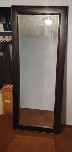 Full Length Floor Mirror Dark Wood Frame