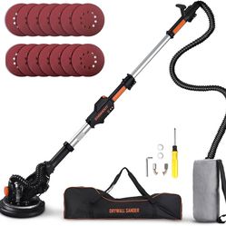 Drywall Sander 7.2 A, 900W ENGiNDOT Electric Wall Sander, 14 Sanding Discs, 6 Speed 900-1800RPM, 13ft Dust Collection Hose, Telescopic Handle, Automat