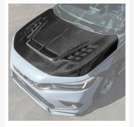 Carbon fiber hood Varis style Honda civic sport 2022-2026